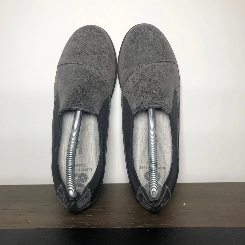 Clarks Women's Gray Slip-On Sneakers